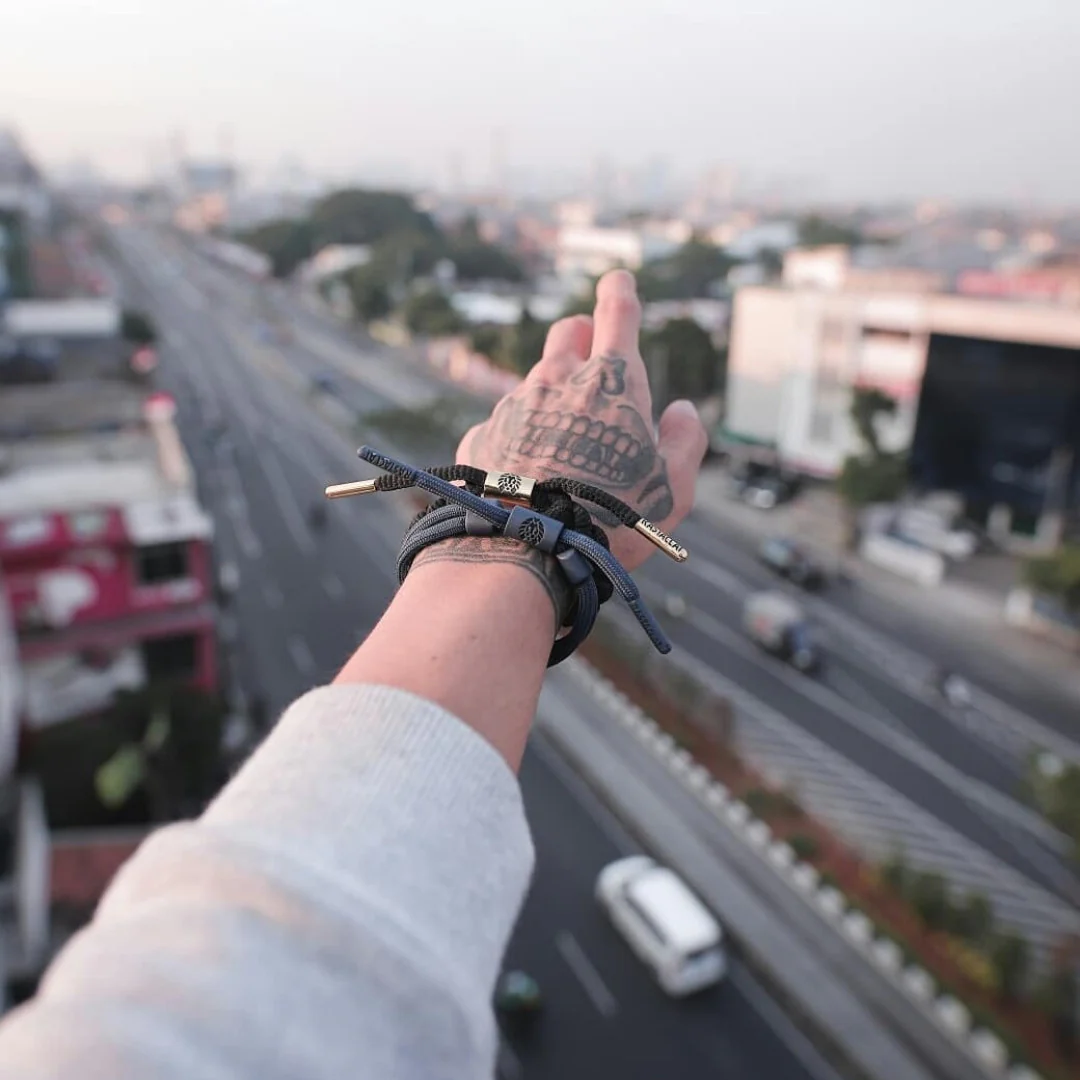 "Obsidian" Knotted Bracelet - Image 4