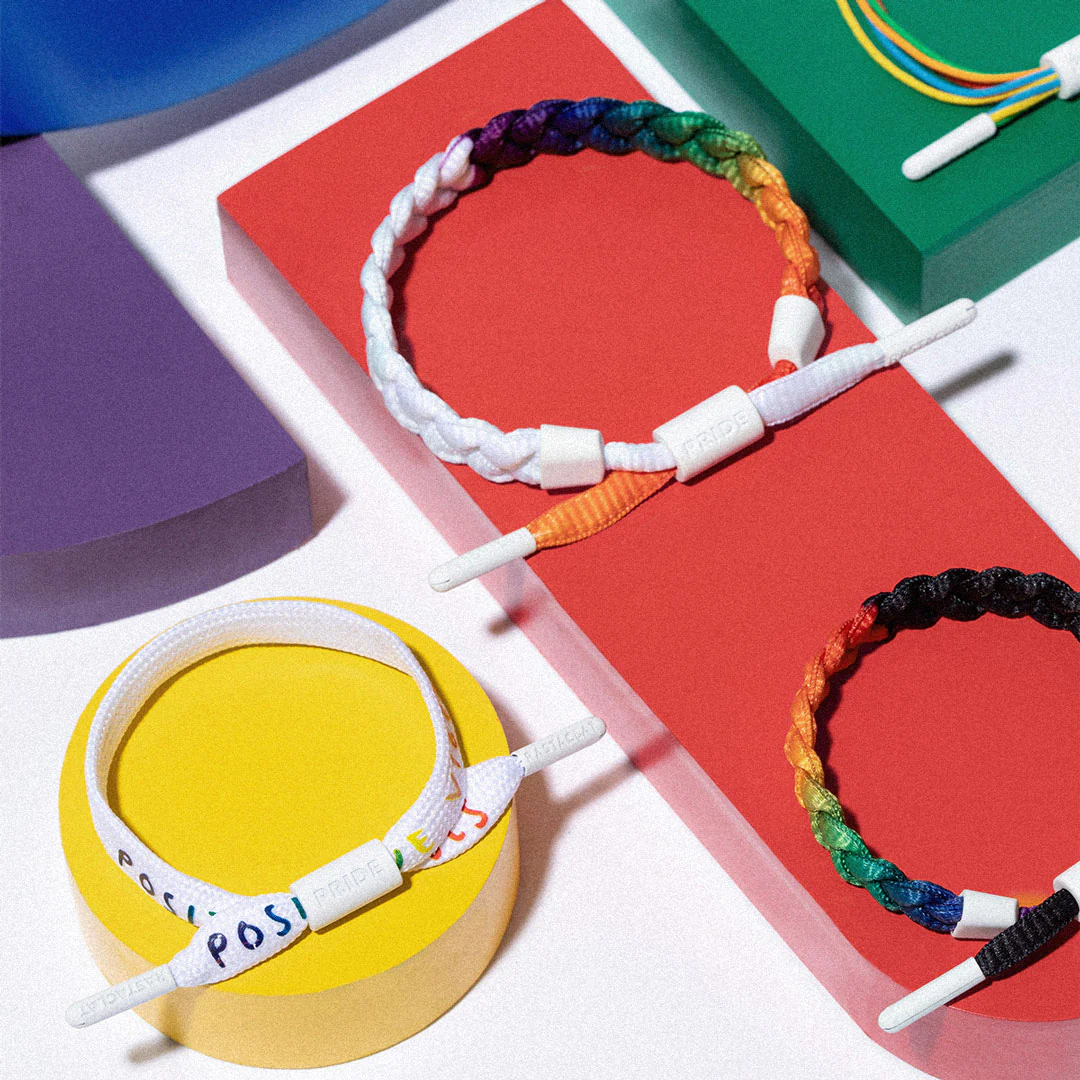 PRIDE "Positive Vibes" Printed Single Lace Bracelet - Image 4